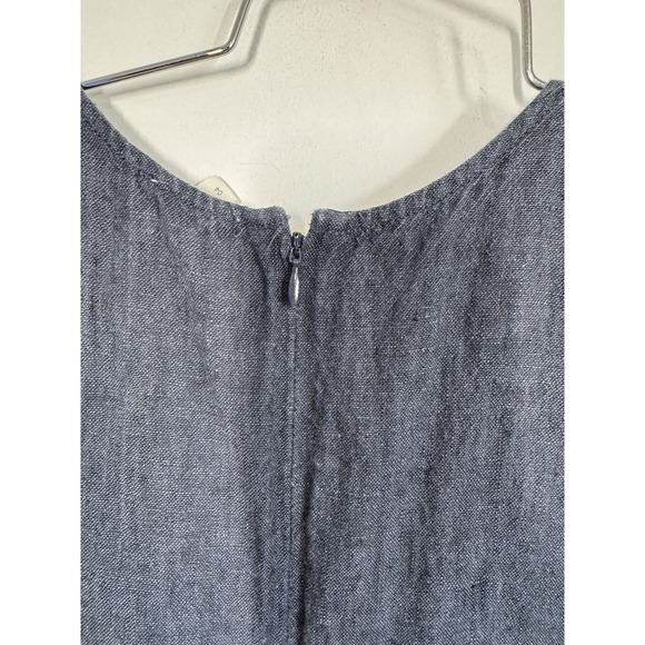 Garnet Hill Linen Sleeveless A Line Dress Raw Hem Pockets Women's 4 Minimalist - Picture 5 of 12